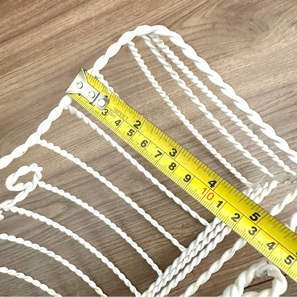 Vintage Wire Wall Basket Rustic Victorian White Heart Design Shabby Chic Planter